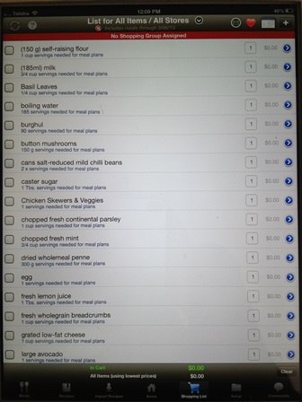 Meal Planner App shoppinglist1